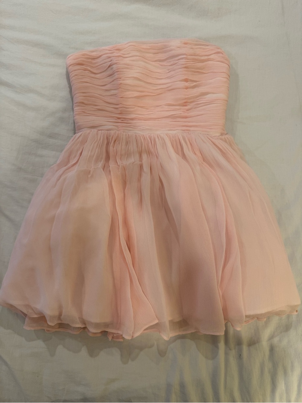 LPA Strapless Pink Chiffon Mini Dress